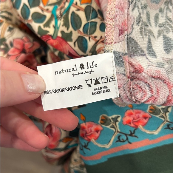 Natural Life Women’s Dara Midi Multicolor Floral Boho Tassels Dress SizeXL - Picture 10 of 11